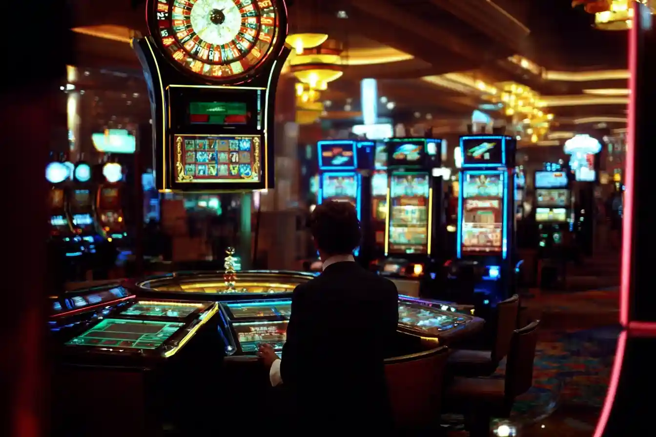 Illustrative image of an online slot machine with engaging features